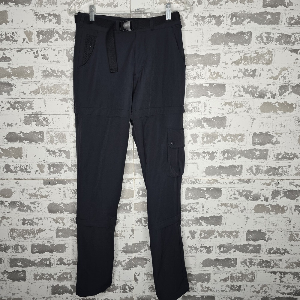 Outdoor Voices Mens Black Convertible Cargo Pants Nylon‎ Stretch Belted Size XS